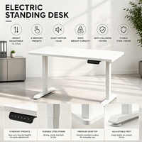 Bureau debout électrique ergonomique moderne extensible à moteur unique, réglable, fixation murale, poste de travail pour bureau à domicile, commandes en gros