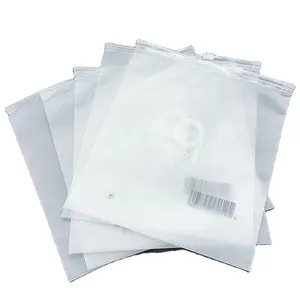 Plastic 8 Gallon Frosted Zip Lock Zipper Bags Salwar Suit Packing Bags For Logo Mini Clothing Cream
