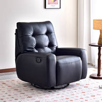 Canapé inclinable pivotant en cuir véritable fait main, avec cadre en bois moderne et artistique, pour salon