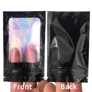 أكياس هولوجرافيكس عالية الجودة مع نافذة شفافة تغلق بسحاب للمجوهرات - Product Image 3