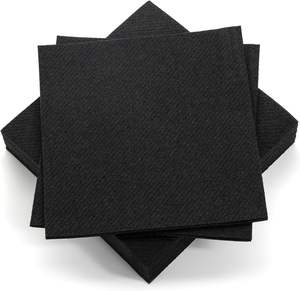 Serviettes personnalisées pour distributeur de boissons de restaurant, avec logo imprimé 1 à 3 couleurs, serviettes en papier noir - Product Image 4