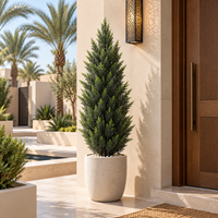 Cypress artificiel en PE, résistant aux UV, écologique, ignifuge, moderne, plusieurs tailles, pour aménagement paysager et décoration intérieure