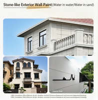 Peinture acrylique autonettoyante à base d'eau pour pierre, anti-UV, anti-salissure, pour revêtement mural extérieur en granit, faible teneur en COV