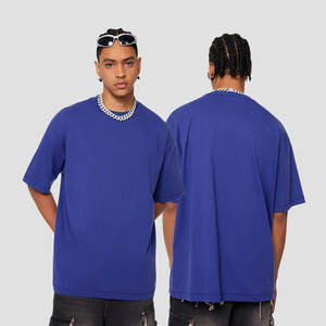 Streetwear de luxe T-shirt blanc lourd 100% coton surdimensionné goutte épaule Boxy T-shirt court pour hommes - Product Image 2