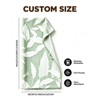 Serviette de cuisine en microfibre gaufrée, douce, à séchage rapide, super absorbante, antimicrobienne, écologique, personnalisable pour le nettoyage (vente en gros)
