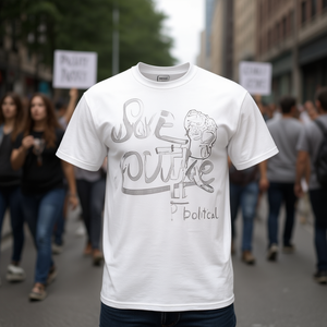 T-shirt politica Woke Against Inequality Power, unisex per adulti, bianca, girocollo, manica corta, abbigliamento promozionale - Product Image 3