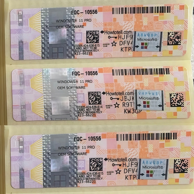 For windows 11 Pro OEM Coa Sticker Key License Online Activation 12-month Warranty Win 11 Pro pink Label in Stock Fast Ship