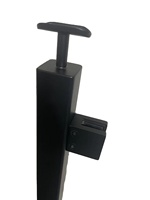 Poteau de garde-corps en acier inoxydable 316 peint en noir avec pinces 50x50 mm, balustre en verre à montage latéral pour balcon, escalier, système de garde-corps sans cadre