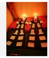 Costume de robot LED GEMEI pour femme, avec éclairage RGB complet, casque et télécommande, tenue lumineuse pour artiste sur échasses