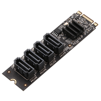 M2至4SATA3.0 (M密钥 + B密钥) 扩展卡，用于支持NVME和PCIe的媒体