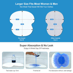 Coussinets de sueur sous les bras Déodorant pour aisselles Boucliers de robe Gardes anti-transpirant Protecteurs de vêtements sans odeur Coussinets de sueur - Product Image 3