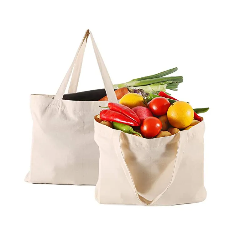 Tote Bag Cotton Organic Cotton Durable Eco Friendly Large Capacity Reusable Shopping Canvas Tote Cheap Cotton Bags