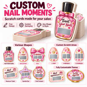 Tarjeta Rasca y Gana Promocional Personalizada para Salón de Uñas, con Diferentes Formas, Impresión a Color y Datos Variables - Product Image 3