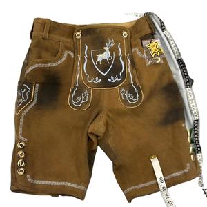 Lederhosen bavaroises allemandes en daim de chèvre de qualité supérieure, écologiques, décontractées pour hommes, longueur genou, séchage rapide - Product Image 1