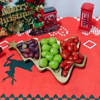 Kerstboomvormig dienblad van acaciahout, gepersonaliseerd gescheiden snackplateau voor feestelijke snacks, fruit & hapjes