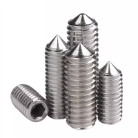 Vis à tête hexagonale en acier inoxydable A2-70 Ss304, pointe conique, vis à tête hexagonale, vis à tête hexagonale, DIN914, M3 M4 M5 M6 M8 M10 M12