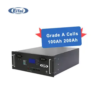 Sınıf A derin döngüsü 5.12Kwh Lifepo4 sunucu raf güneş lityum iyon batarya 48 V 100 Ah şarj ayarlanabilir avustralya