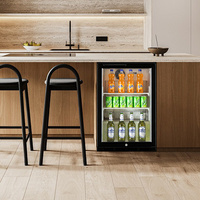 Réfrigérateur à bière personnalisé en usine, mini-bar, réfrigérateur noir, réfrigérateur à boissons, mini-réfrigérateur à boissons, réfrigérateur de bar, porte en verre, sous-comptoir