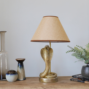 Lámpara de mesa de serpiente de animales dorados de resina para decoración del hogar de calidad superior moderna - Product Image 2