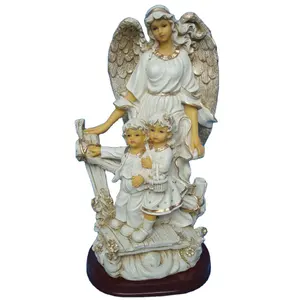 Personalizada Sagrada Familia y Ángel guardián Brazos Abiertos regalo religioso decoración duradera escultura de resina de alta calidad