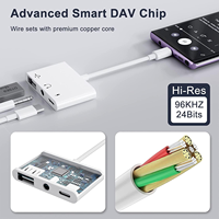 USB C zu USB Adapter, 3 in 1 USB C zu USB ein OTG Adapter mit 3,5mm Kopfhörer Audio Jack und Schnell ladeans chluss, USB-C Splitter