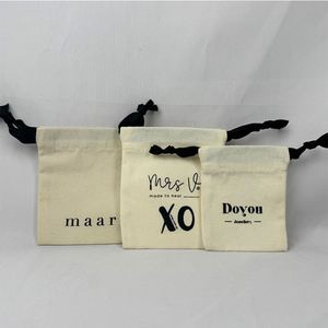100% Organic Cotton Portable <b>Drawstring</b> Bag Eco-Friendly <b>Pouch</b> Bag Accept Customization - Product Image 3