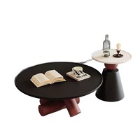Table basse de style italien moderne minimaliste avec structure en acier géométrique, durable, écologique, facile à nettoyer, pour salon, petit appartement