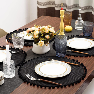 Bejeweled Tissé Coton Napperons Enfants Table À Manger Machine Lavable Caractéristique Sans BPA Réutilisable Plaid Mariage Papier Polyester - Product Image 1