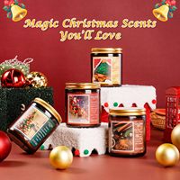 Ensemble de 4 bougies parfumées à la cire de soja pour Noël, cadeau pour femmes et hommes, parfum d'ambiance pour la maison, arôme de Noël, épices, biscuits