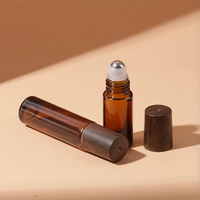 Botol Kaca Amber 1ml 2ml 3ml 5ml 10ml dengan Roller Ball untuk Parfum, Minyak Wangi, Kemasan Kosmetik, Botol Roll on Kosmetik Kosong Berlapis Embun