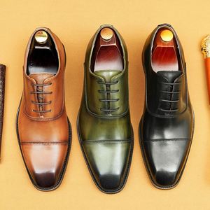 Men's Formal Oxford Leather Dress Shoes Business Office <b>Pointed</b> Toe Lace-Up Anti-Slip Breathable Lightweight Hard-Wearing All - Product Image 5