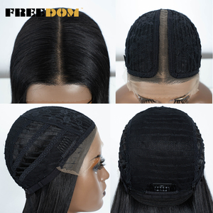 FREEDOM Cheveux synthétiques lisses pour perruque à dentelle 210g pour perruque à dentelle frontale Femme 38 pouces Longue Brun Rouge Blond Mèches Perruque à usage quotidien - Product Image 5