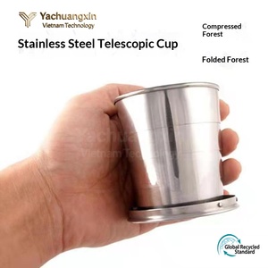Verre à shot pliable en acier inoxydable, tasse portable pour l'extérieur, design moderne, compact, léger, bouteille d'eau, verre à vin - Product Image 5
