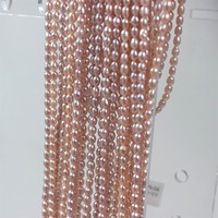 Perles de culture d'eau douce naturelles de haute qualité, grade AAA/AA, en forme de riz, de 3-4 mm, violettes, pour la confection de bijoux