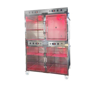 กรงสแตนเลสสำหรับโรงพยาบาลสัตว์ ขนาด 1830x1575x700 มม. พร้อมเครื่องทำความร้อน สำหรับแมว สุนัข ใช้ในห้องไอซียู - Product Image 4