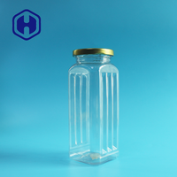 Emballage transparent pour friandises pour chiens, boîte carrée en aluminium avec couvercle anti-fuite, sans BPA, en plastique PET, pour les collations