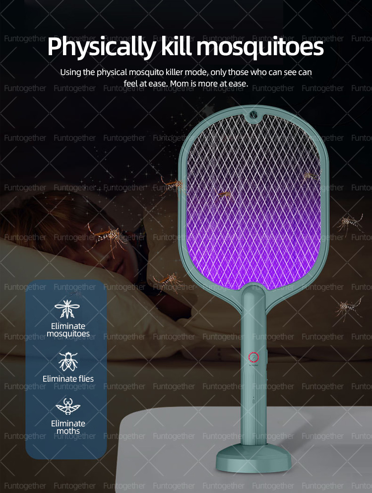 Household fly pest electric killer zapper with led light rechargeable racket eletrica mosquito