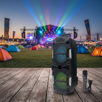 Altavoz Inalámbrico RGB Dual de 6.5 Pulgadas y 10W, Amplificador con Bluetooth 5.0, Micrófono Incorporado, Batería de 1200mAh, Radio FM, Ranura para Tarjeta TF, Entrada AUX, Karaoke, Control por Aplicación