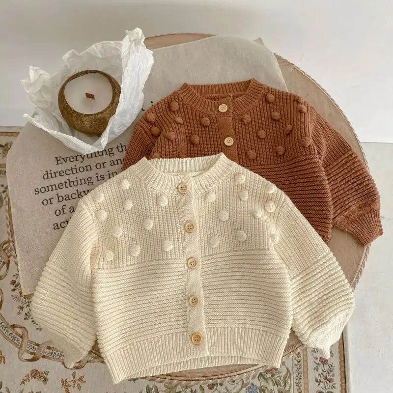 Autumn Newborn Baby Clothes Cardigan Vest Cotton Knitted Sweater Coat Toddler Jacket