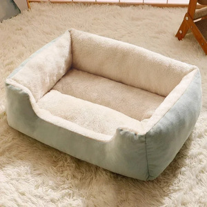 Soft Pink Rectangle Dog <b>Bed</b> Coral Fleece Pet <b>Bed</b> Removable Washable All Seasons Cute Style for Dogs - Product Image 4