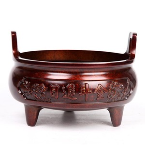 Quemador de incienso grande de bronce, estilo Xuande, de tres patas, con doble asa, estilo antiguo, de cobre puro, para budistas. - Product Image 1