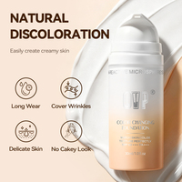 Fond de teint liquide changeant de couleur SPF 50, imperméable, haute pigmentation, couvrance totale pour un look mat longue durée, marque privée