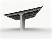Abri solaire pour voiture en acier au carbone |   Structure pré-assemblée OEM/ODM pour parkings autoroutiers et arrêts de bus