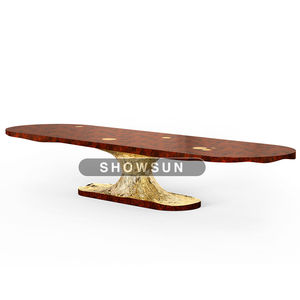 Tavolo <span class=keywords><strong>da</strong></span> <span class=keywords><strong>pranzo</strong></span> ovale contemporaneo <span class=keywords><strong>in</strong></span> legno massello <span class=keywords><strong>di</strong></span> lusso oro ottone <span class=keywords><strong>noce</strong></span> tavolo <span class=keywords><strong>da</strong></span> <span class=keywords><strong>pranzo</strong></span> - Product Image 1