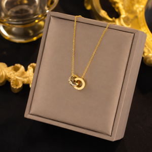 Trendy Stainless Steel 18k Gold Zircon Shell Layered Clover <b>Cross</b> Butterfly Charm Pendant Necklace Women Letter Heart Necklace - Product Image 2