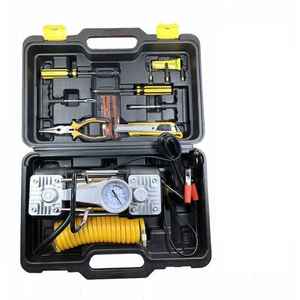 Compresor de Aire de Doble Cilindro de Metal Más Vendido en <span class=keywords><strong>2022</strong></span>, Compresor de Aire para Automóvil de 12 V CC, Inflador Digital para Motocicleta, Bomba para Neumáticos de Bicicleta - Product Image 3