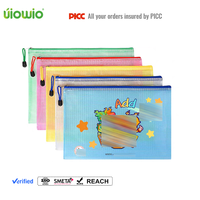 Pochette de voyage transparente personnalisée UIOWIO pour articles de toilette et maquillage, format B5 A3 A5 A6, sac de rangement pour articles divers, sac en maille PVC imperméable