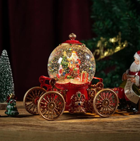 Lanterne musicale de Noël avec globe de neige, lanterne à eau scintillante LED, décoration de table de fête, cadeau