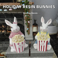 Statue de lapin en résine pour le printemps et Pâques, parfaite pour la décoration de jardin