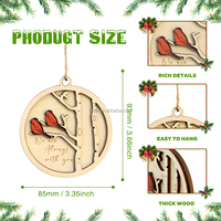 Décorations suspendues personnalisées 3D en bois rouge cardinal oiseau de Noël pour arbre de Noël et décoration intérieure